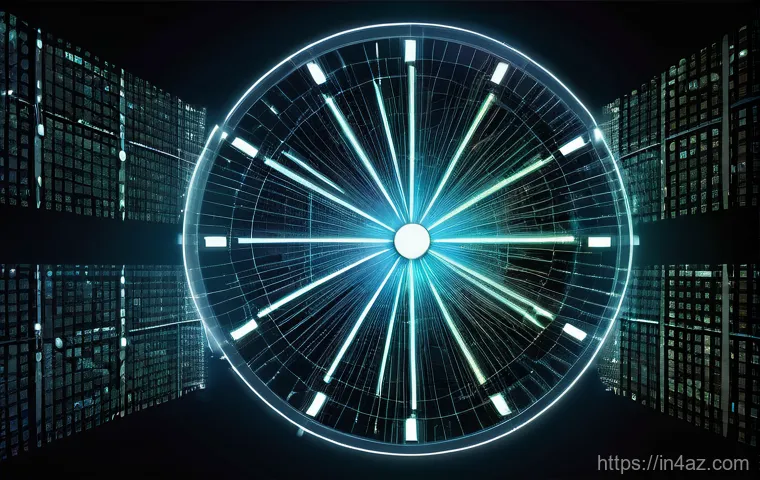 Vector Clock을 이용한 분산 시스템 인과관계 추적 - A highly intricate, chaotic digital landscape representing a complex cybercrime investigation. Dispe...