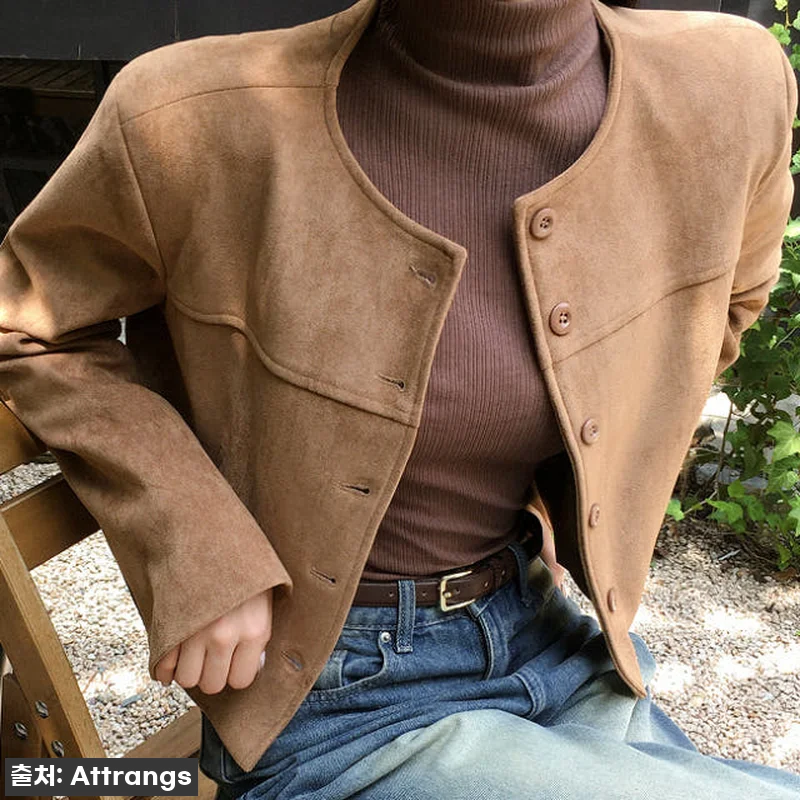 올가을 인생템 등극! '스웨이드 크롭 노카라 긴팔 자켓' 직접 입어보니 (feat. 품절 임박 꿀팁) 11 올가을 인생템 등극! '스웨이드 크롭 관련 이미지 1