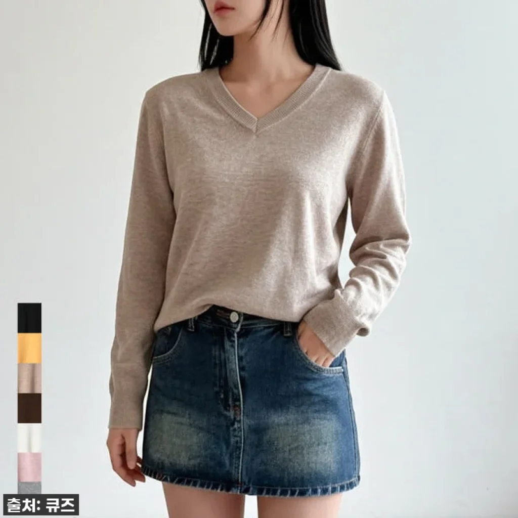 🔥역대급 할인 놓치면 후회! 올겨울 교복 니트, '여성 루즈핏 캐시미어 브이넥 니트' 찐후기!