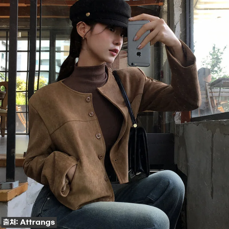 올가을 인생템 등극! '스웨이드 크롭 노카라 긴팔 자켓' 직접 입어보니 (feat. 품절 임박 꿀팁) 12 올가을 인생템 등극! '스웨이드 크롭 관련 이미지 2