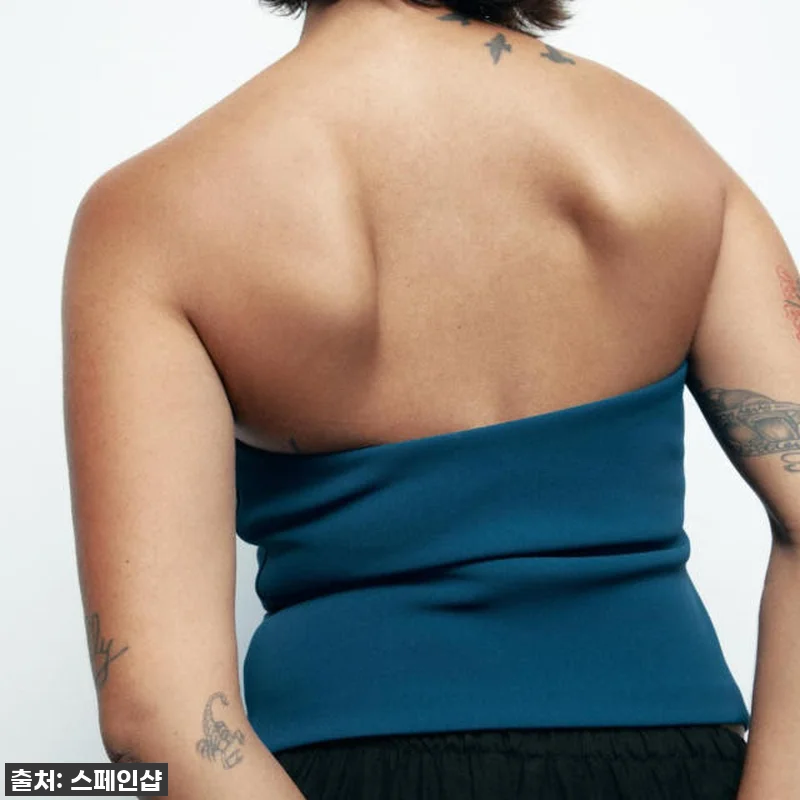 자라 모던 오프숄더 스트랩리스 탑: 페트롤 블루, 품절 임박! 올 가을 인생템 등극 찐후기 8 자라 모던 오프숄더 스트랩리스 탑: 관련 이미지 3