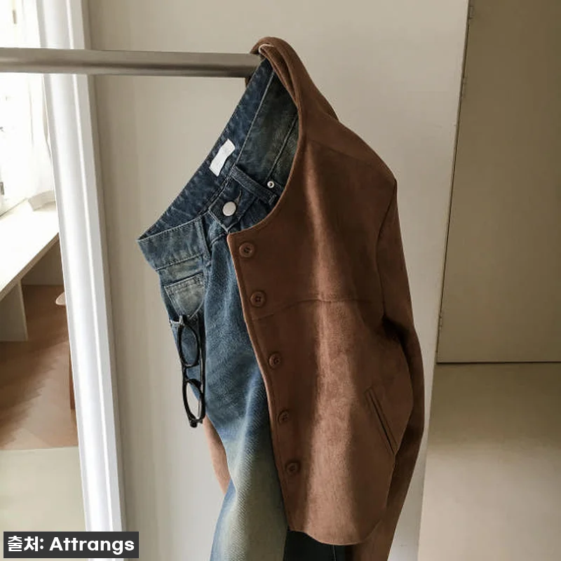 올가을 인생템 등극! '스웨이드 크롭 노카라 긴팔 자켓' 직접 입어보니 (feat. 품절 임박 꿀팁) 15 올가을 인생템 등극! '스웨이드 크롭 관련 이미지 5