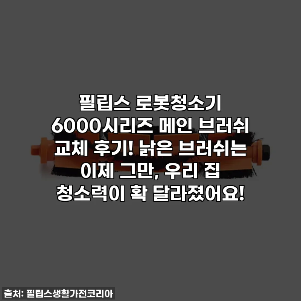 필립스 로봇청소기 6000시리즈 메인 브러쉬 교체 후기! 낡은 브러쉬는 이제 그만, 우리 집 청소력이 확 달라졌어요!