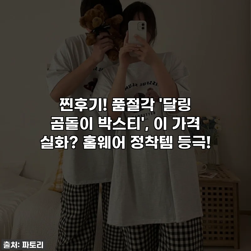 찐후기! 품절각 '달링 곰돌이 박스티', 이 가격 실화? 홈웨어 정착템 등극!