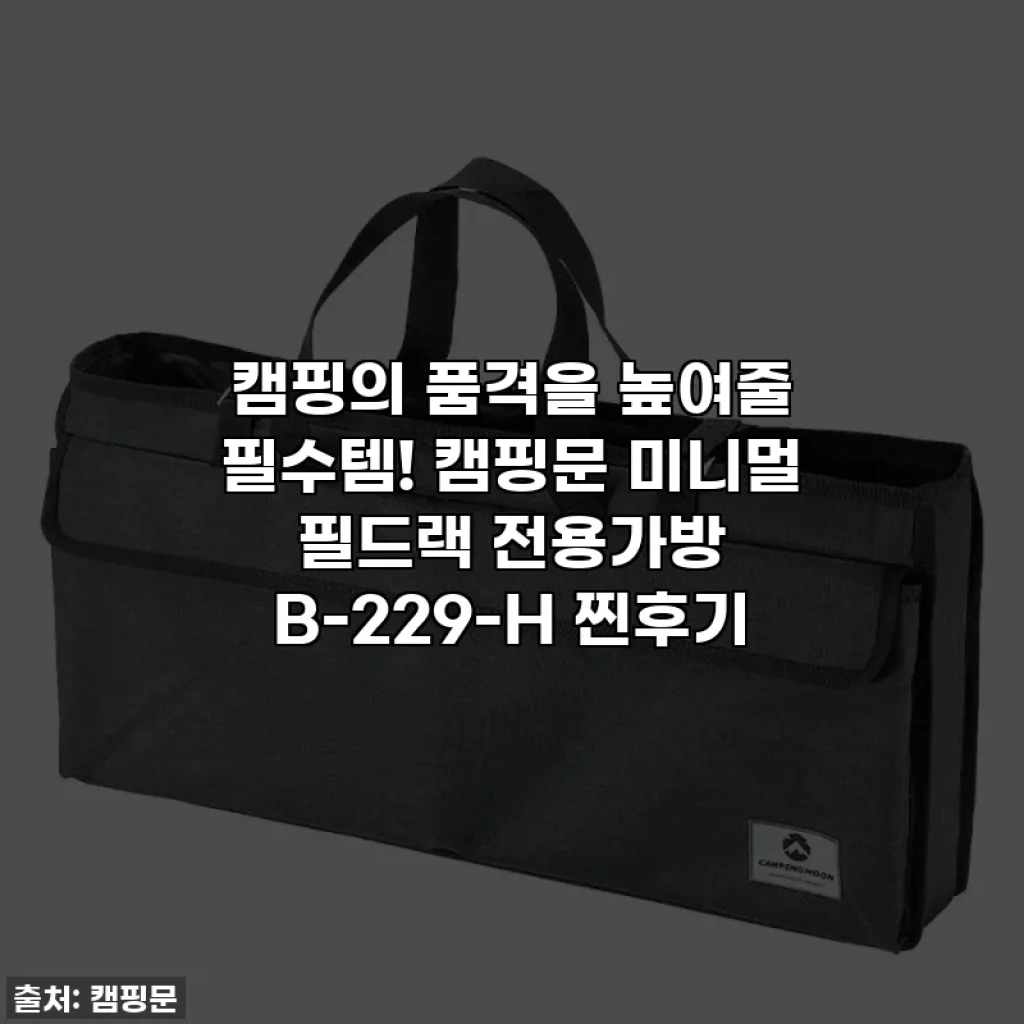 캠핑의 품격을 높여줄 필수템! 캠핑문 미니멀 필드랙 전용가방 B-229-H 찐후기