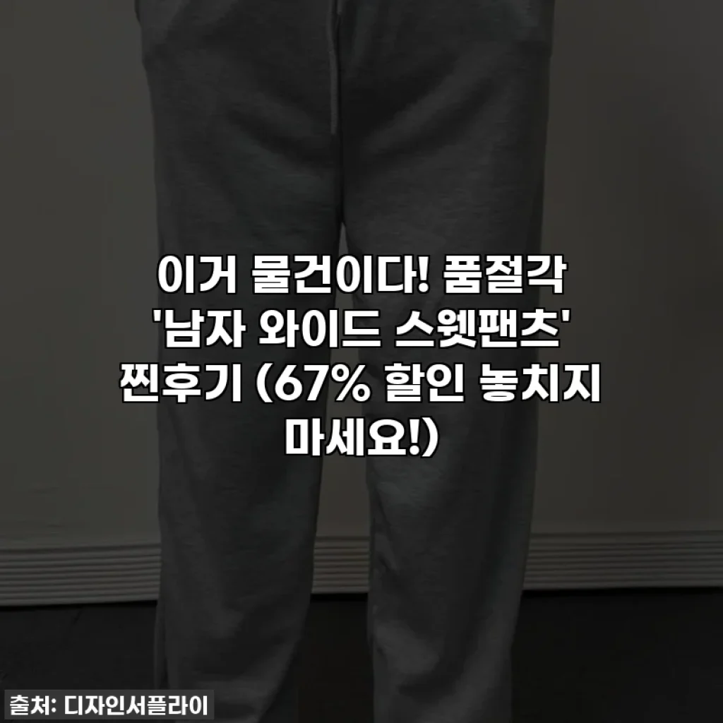 이거 물건이다! 품절각 '남자 와이드 스웻팬츠' 찐후기 (67% 할인 놓치지 마세요!)