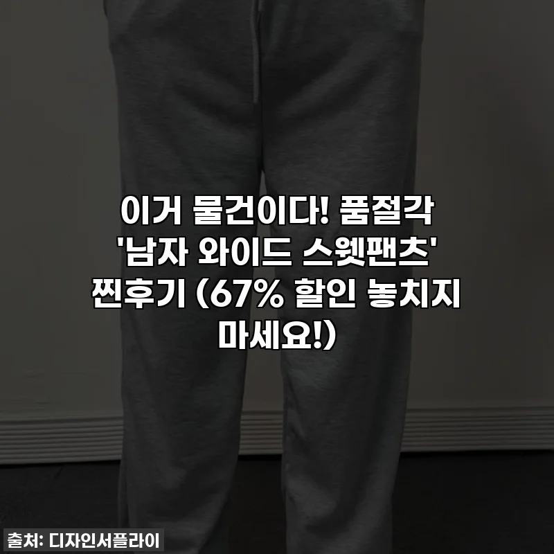 이거 물건이다! 품절각 '남자 와이드 스웻팬츠' 찐후기 (67% 할인 놓치지 마세요!)