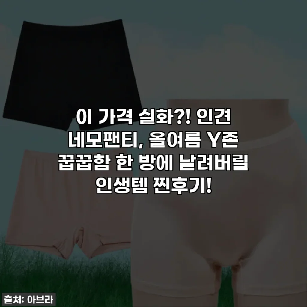 이 가격 실화?! 인견 네모팬티, 올여름 Y존 꿉꿉함 한 방에 날려버릴 인생템 찐후기!