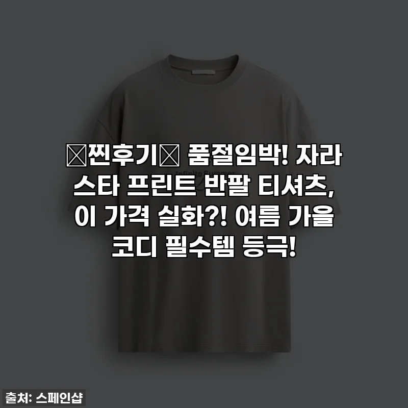 ⭐찐후기⭐ 품절임박! 자라 스타 프린트 반팔 티셔츠, 이 가격 실화?! 여름 가을 코디 필수템 등극!