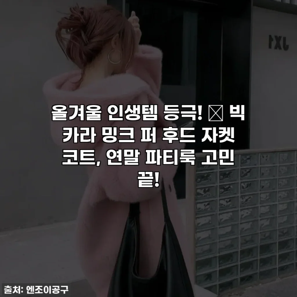 올겨울 인생템 등극! 💖 빅 카라 밍크 퍼 후드 자켓 코트, 연말 파티룩 고민 끝!