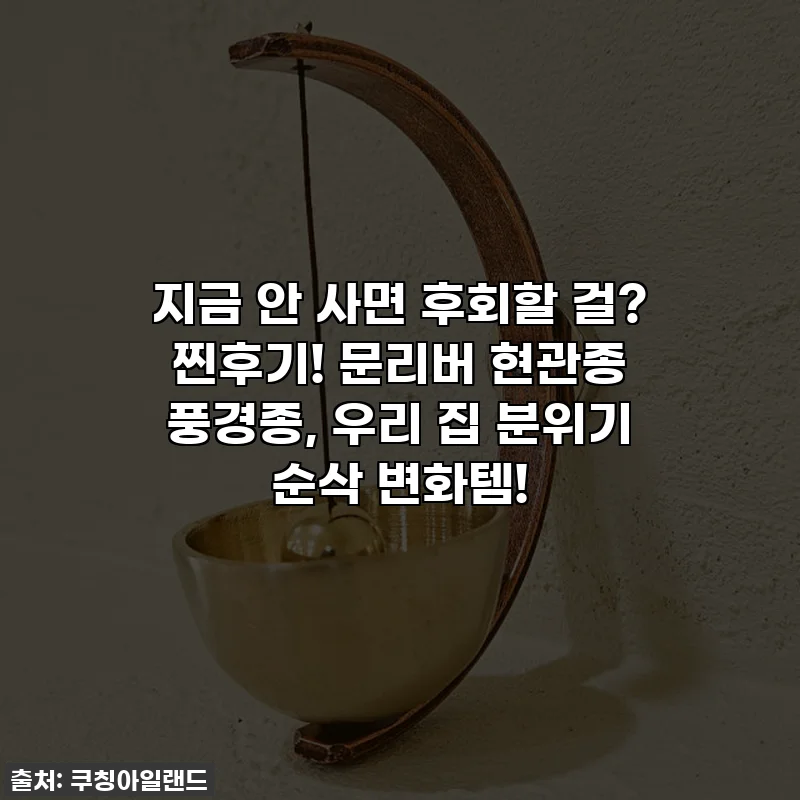 지금 안 사면 후회할 걸? 찐후기! 문리버 현관종 풍경종, 우리 집 분위기 순삭 변화템!