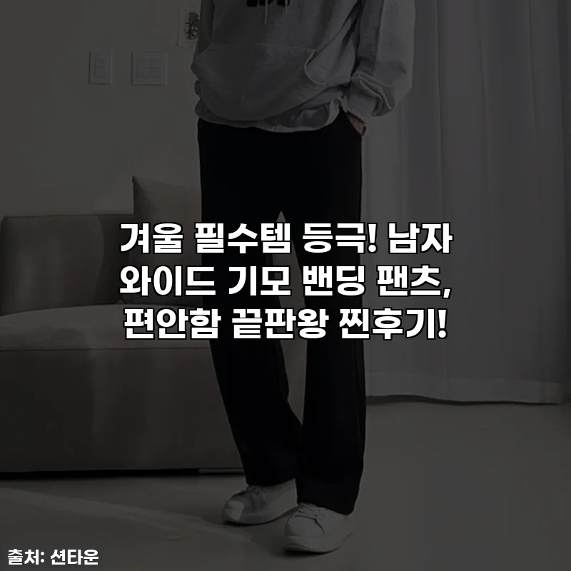 겨울 필수템 등극! 남자 와이드 기모 밴딩 팬츠, 편안함 끝판왕 찐후기!