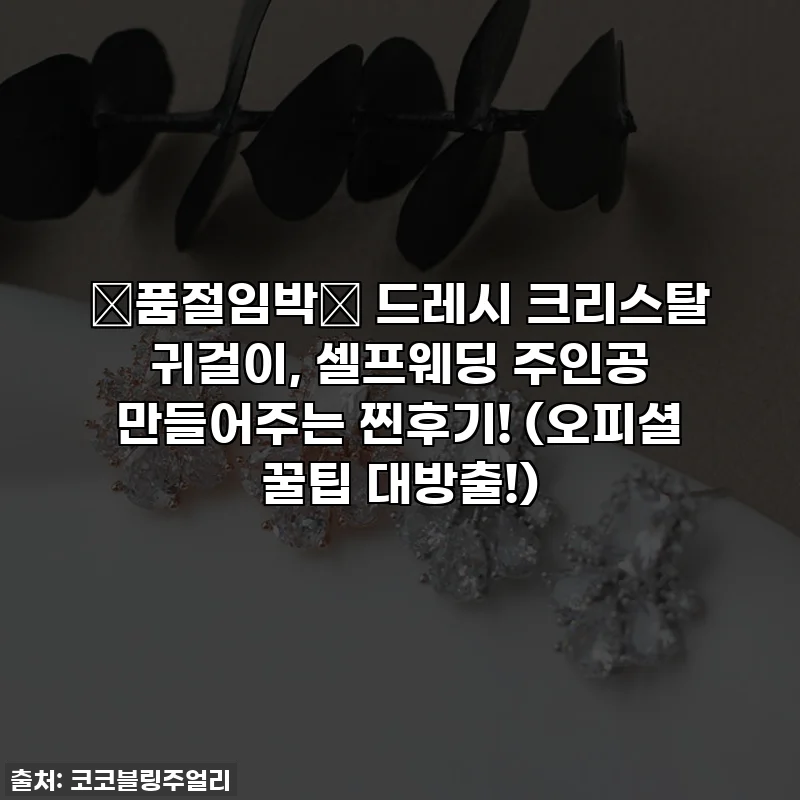 💖품절임박💖 드레시 크리스탈 귀걸이, 셀프웨딩 주인공 만들어주는 찐후기! (오피셜 꿀팁 대방출!)