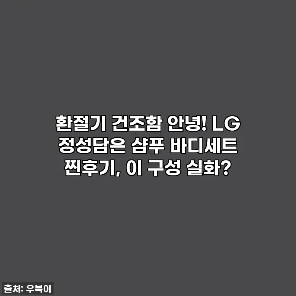 환절기 건조함 안녕! LG 정성담은 샴푸 바디세트 찐후기, 이 구성 실화?