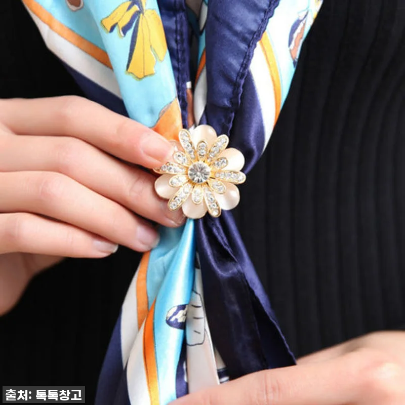 플라워 큐빅 스카프링 스카프 고리 홀 관련 이미지 5