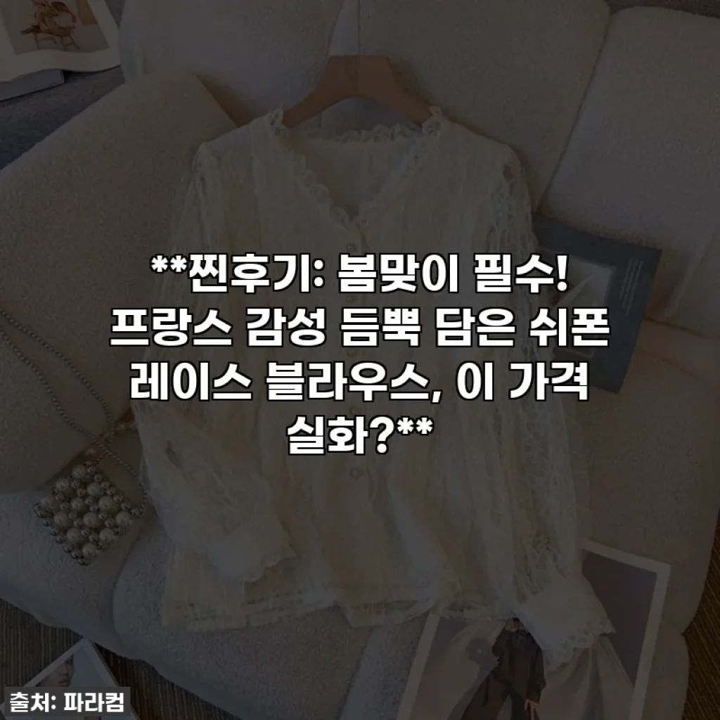 **찐후기: 봄맞이 필수! 프랑스 감성 듬뿍 담은 쉬폰 레이스 블라우스, 이 가격 실화?**