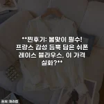 **찐후기: 봄맞이 필수! 프랑스 감성 듬뿍 담은 쉬폰 레이스 블라우스, 이 가격 실화?**