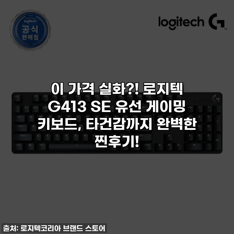 이 가격 실화?! 로지텍 G413 SE 유선 게이밍 키보드, 타건감까지 완벽한 찐후기!