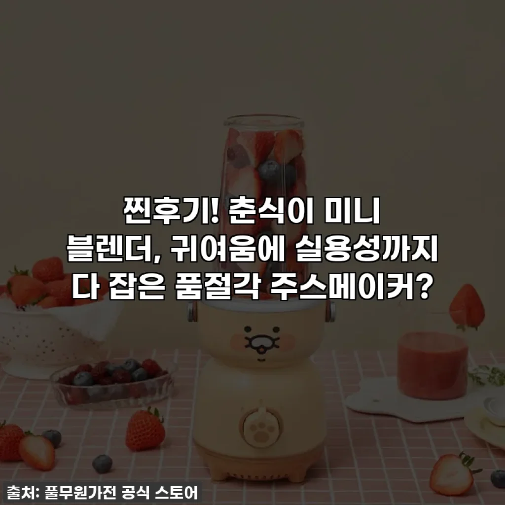 찐후기! 춘식이 미니 블렌더, 귀여움에 실용성까지 다 잡은 품절각 주스메이커?