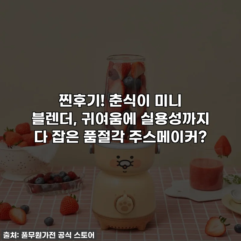 찐후기! 춘식이 미니 블렌더, 귀여움에 실용성까지 다 잡은 품절각 주스메이커?
