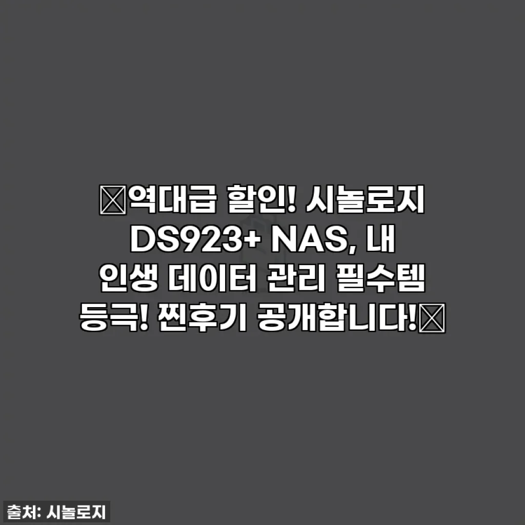 ✨역대급 할인! 시놀로지 DS923+ NAS, 내 인생 데이터 관리 필수템 등극! 찐후기 공개합니다!✨