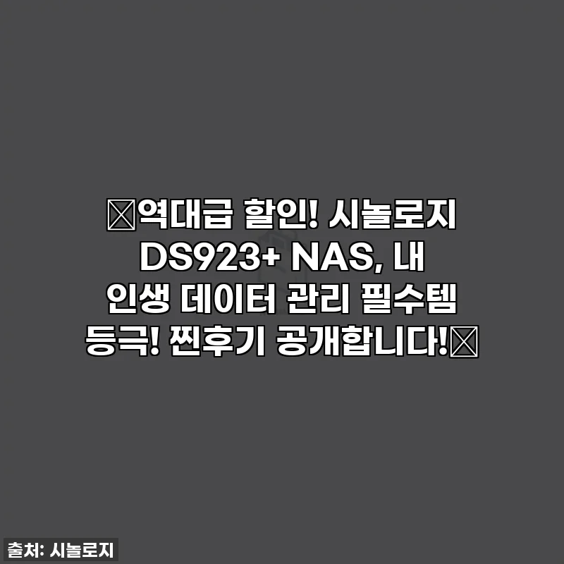 ✨역대급 할인! 시놀로지 DS923+ NAS, 내 인생 데이터 관리 필수템 등극! 찐후기 공개합니다!✨