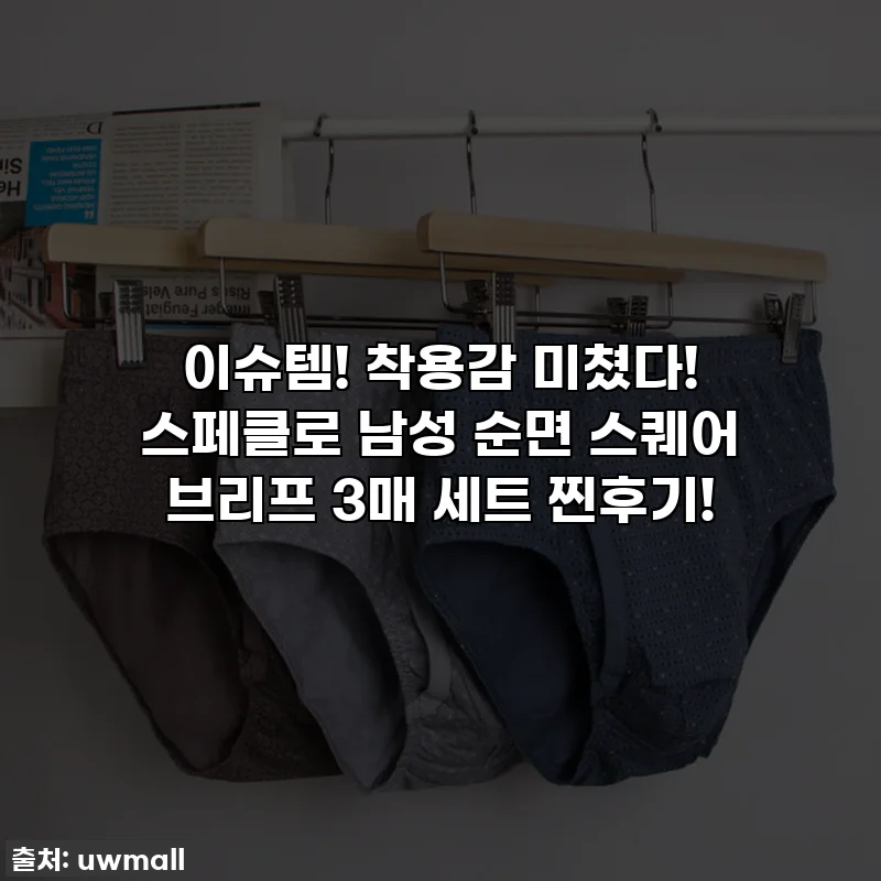 이슈템! 착용감 미쳤다! 스페클로 남성 순면 스퀘어 브리프 3매 세트 찐후기!