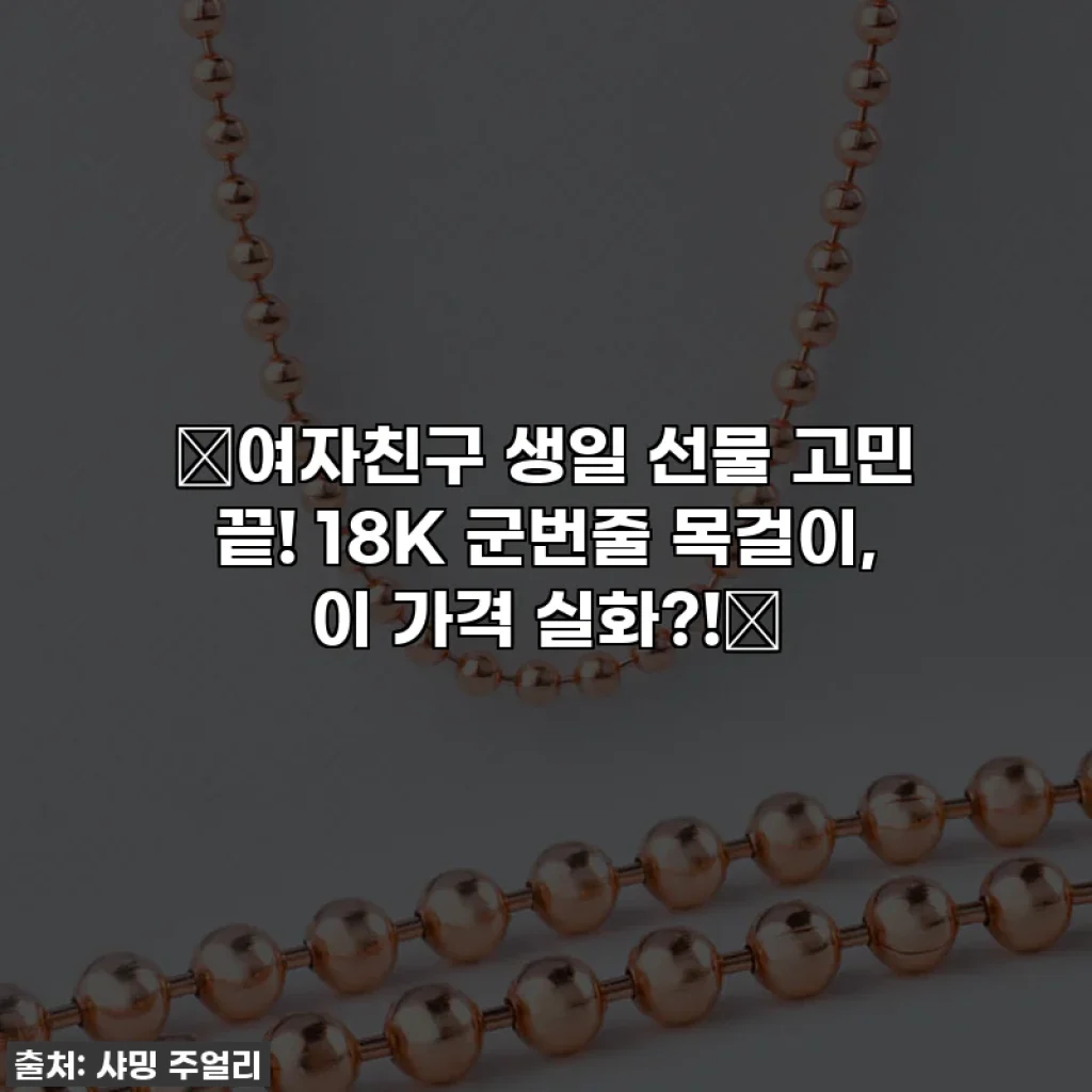 🎁여자친구 생일 선물 고민 끝! 18K 군번줄 목걸이, 이 가격 실화?!✨