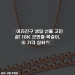 🎁여자친구 생일 선물 고민 끝! 18K 군번줄 목걸이, 이 가격 실화?!✨