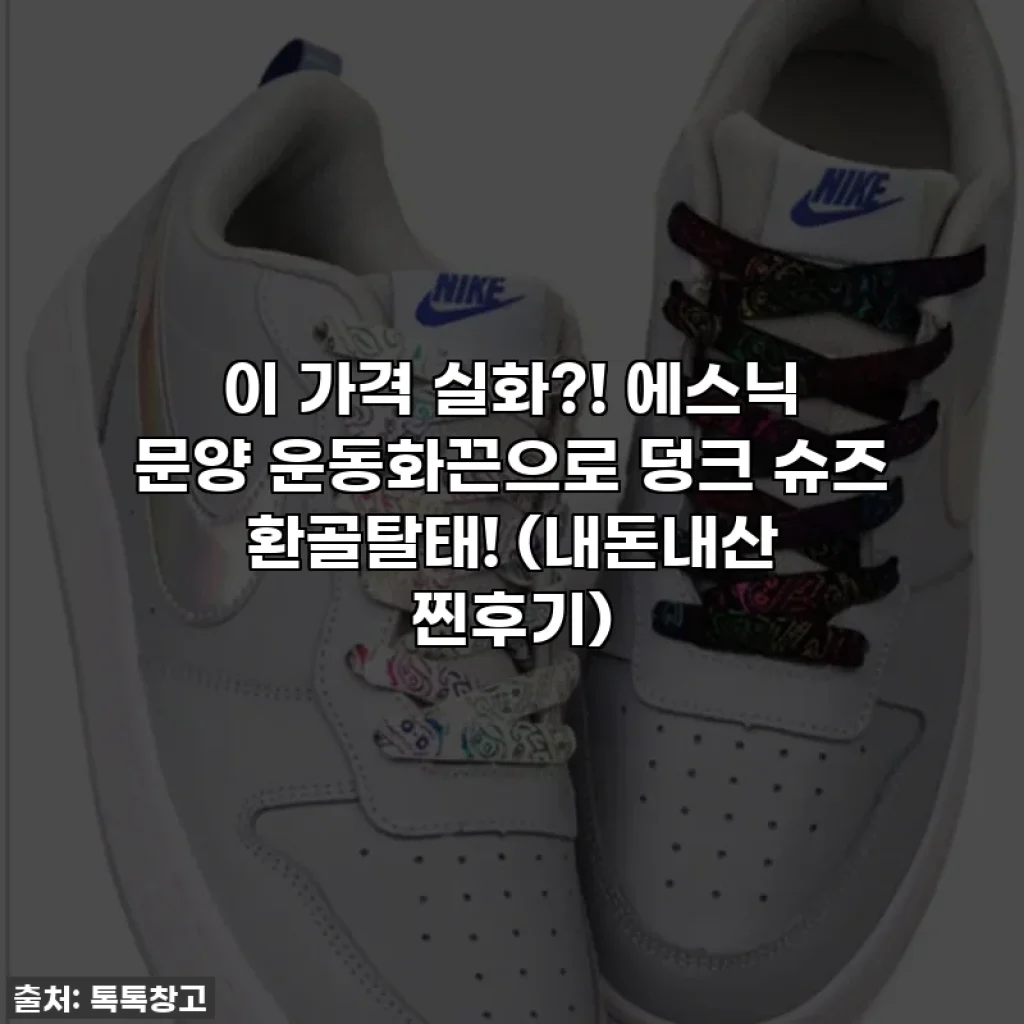 이 가격 실화?! 에스닉 문양 운동화끈으로 덩크 슈즈 환골탈태! (내돈내산 찐후기)