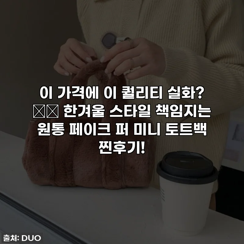 이 가격에 이 퀄리티 실화? 🌨️ 한겨울 스타일 책임지는 원통 페이크 퍼 미니 토트백 찐후기!