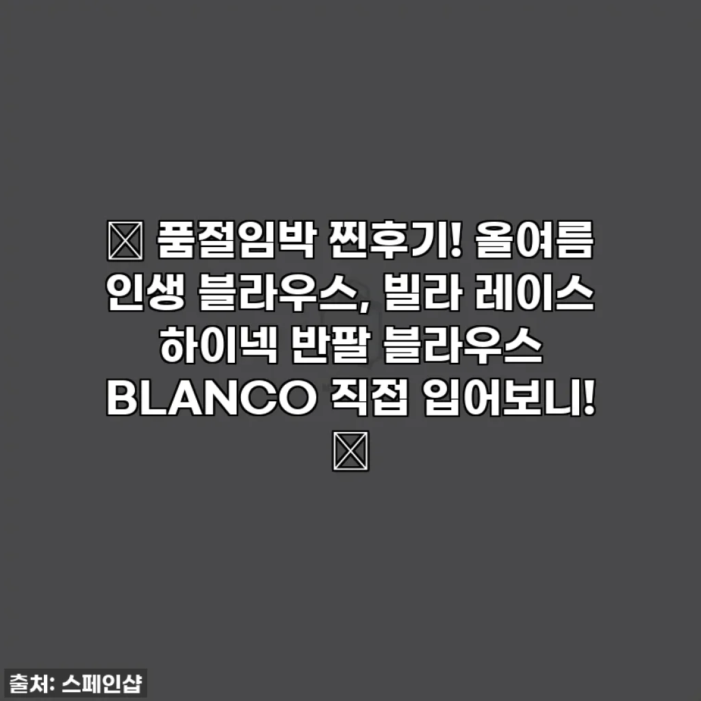 🚨 품절임박 찐후기! 올여름 인생 블라우스, 빌라 레이스 하이넥 반팔 블라우스 BLANCO 직접 입어보니! 💖