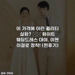 이 가격에 이런 퀄리티 실화? 🕊️ 화이트 웨딩드레스 대여, 이젠 이걸로 정착! (찐후기)