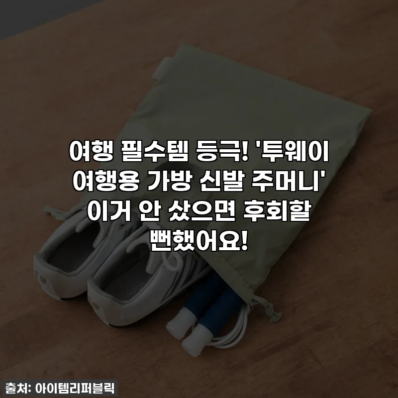 여행 필수템 등극! '투웨이 여행용 가방 신발 주머니' 이거 안 샀으면 후회할 뻔했어요!