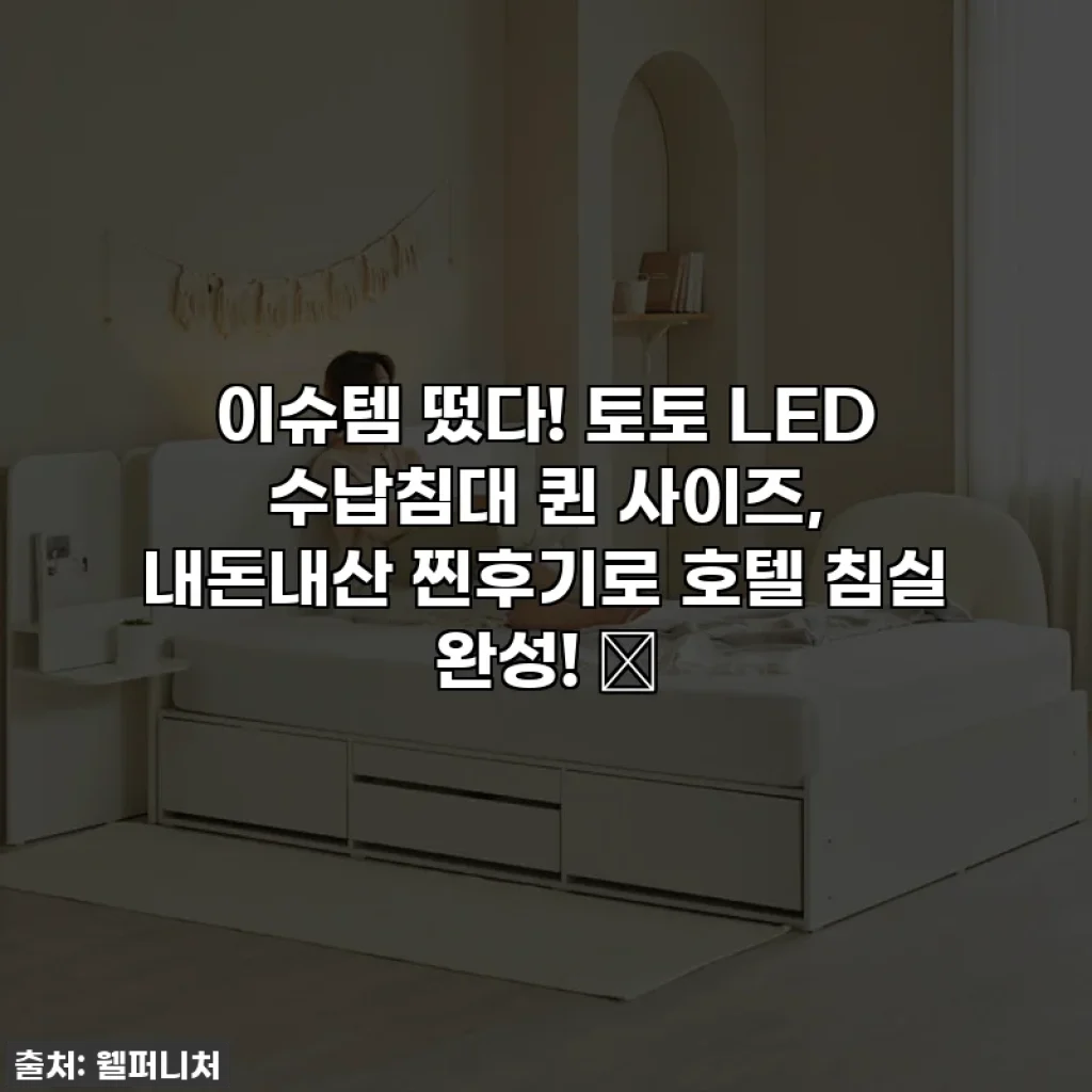이슈템 떴다! 토토 LED 수납침대 퀸 사이즈, 내돈내산 찐후기로 호텔 침실 완성! ✨
