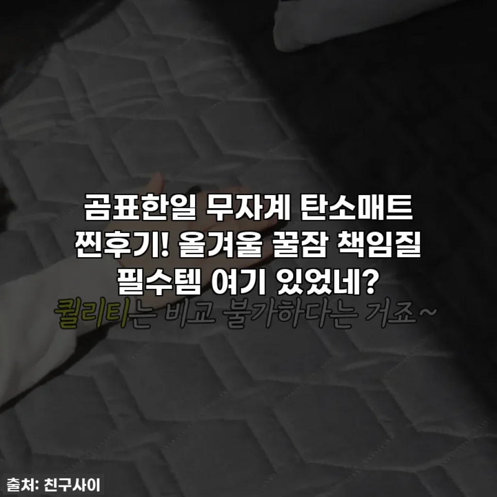 곰표한일 무자계 탄소매트 찐후기! 올겨울 꿀잠 책임질 필수템 여기 있었네?