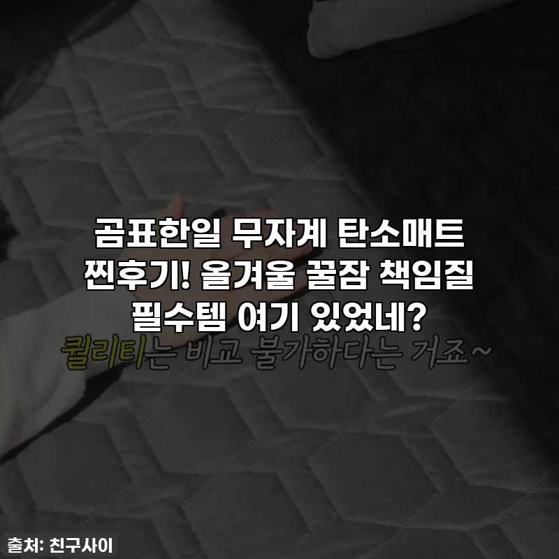 곰표한일 무자계 탄소매트 찐후기! 올겨울 꿀잠 책임질 필수템 여기 있었네?