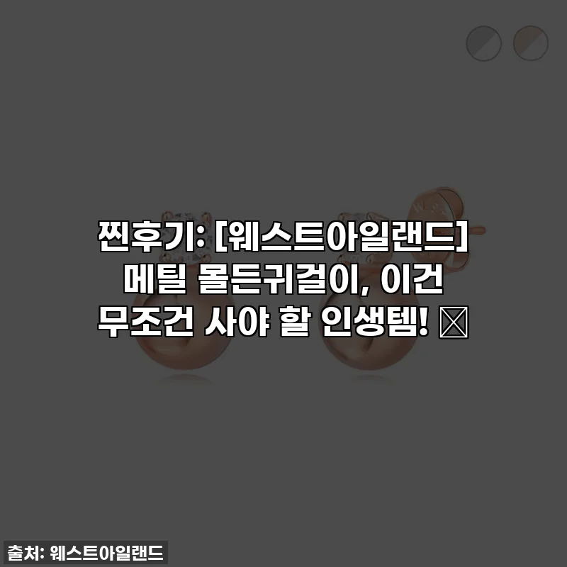 찐후기: [웨스트아일랜드] 메틸 몰든귀걸이, 이건 무조건 사야 할 인생템! ✨