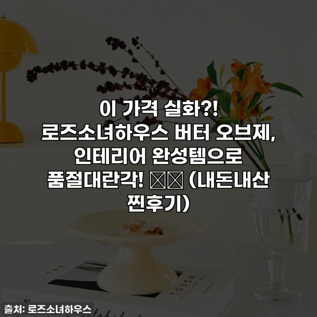 이 가격 실화?! 로즈소녀하우스 버터 오브제, 인테리어 완성템으로 품절대란각! 🧈✨ (내돈내산 찐후기)