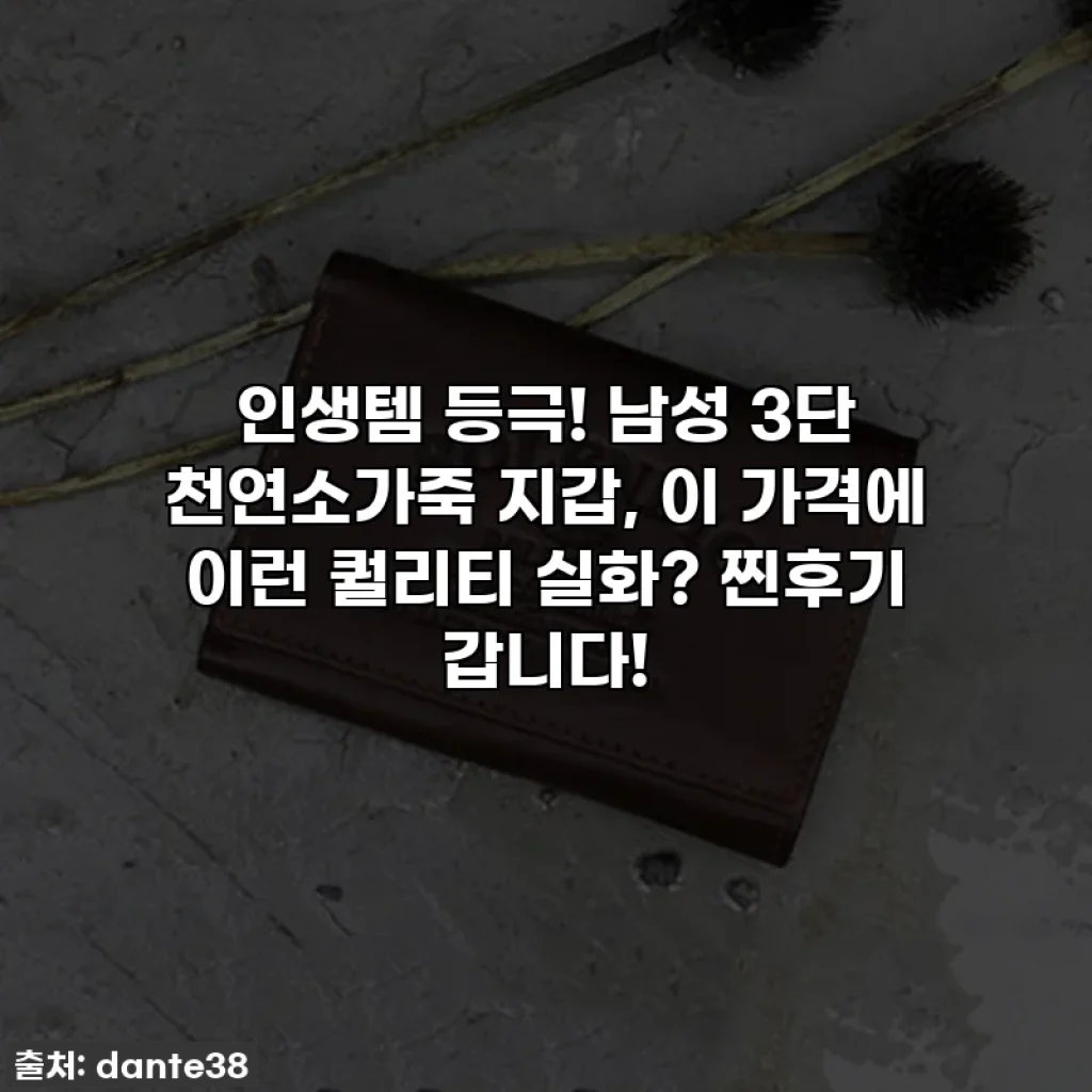 인생템 등극! 남성 3단 천연소가죽 지갑, 이 가격에 이런 퀄리티 실화? 찐후기 갑니다!