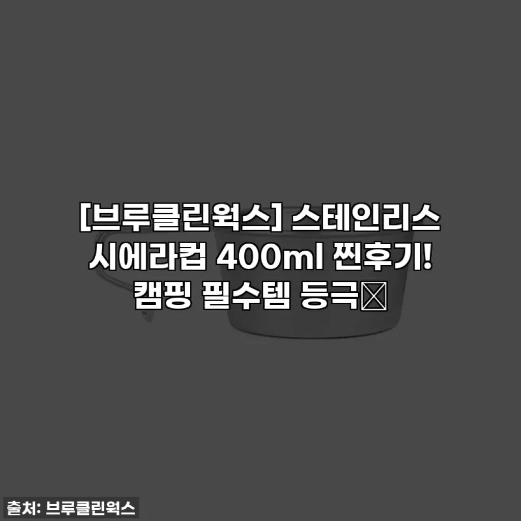 [브루클린웍스] 스테인리스 시에라컵 400ml 찐후기! 캠핑 필수템 등극⛺