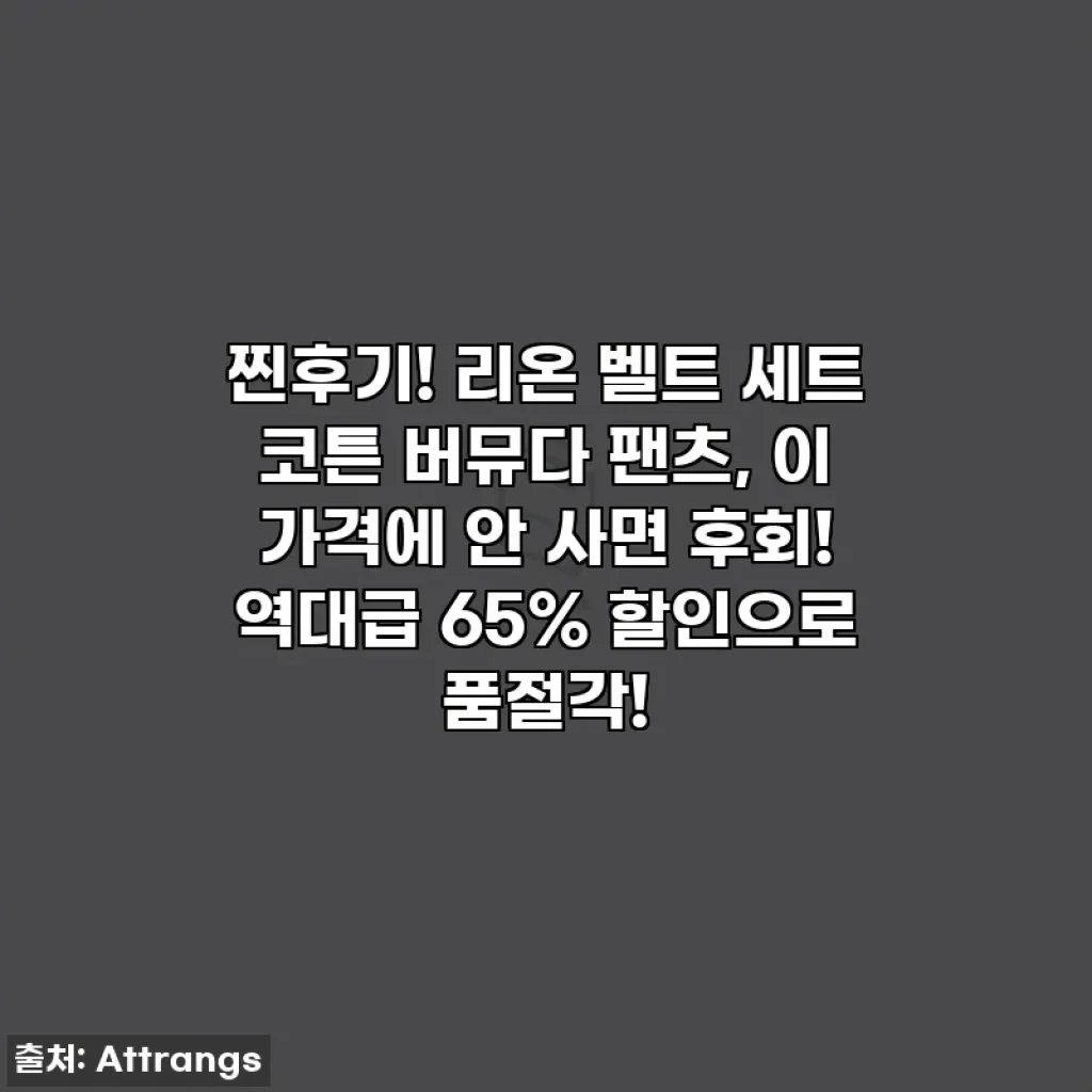 찐후기! 리온 벨트 세트 코튼 버뮤다 팬츠, 이 가격에 안 사면 후회! 역대급 65% 할인으로 품절각!