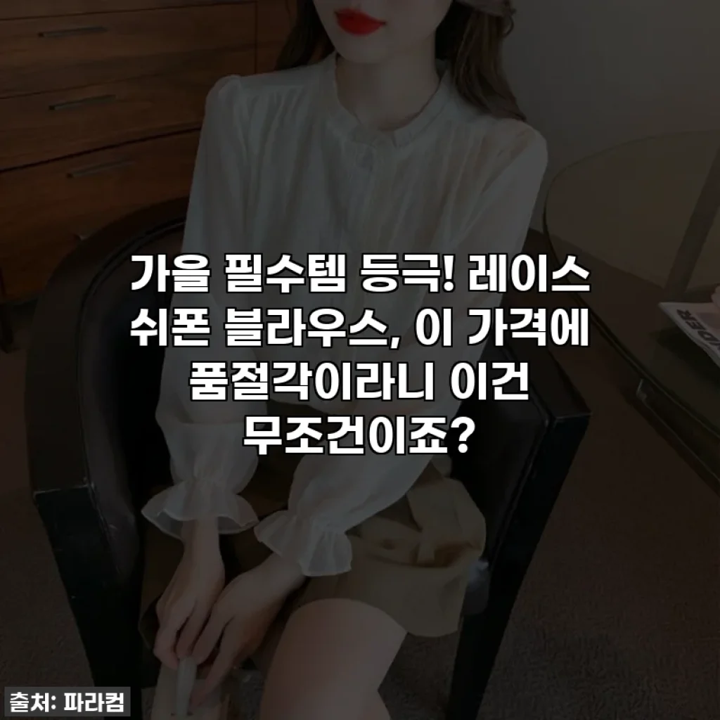가을 필수템 등극! 레이스 쉬폰 블라우스, 이 가격에 품절각이라니 이건 무조건이죠?