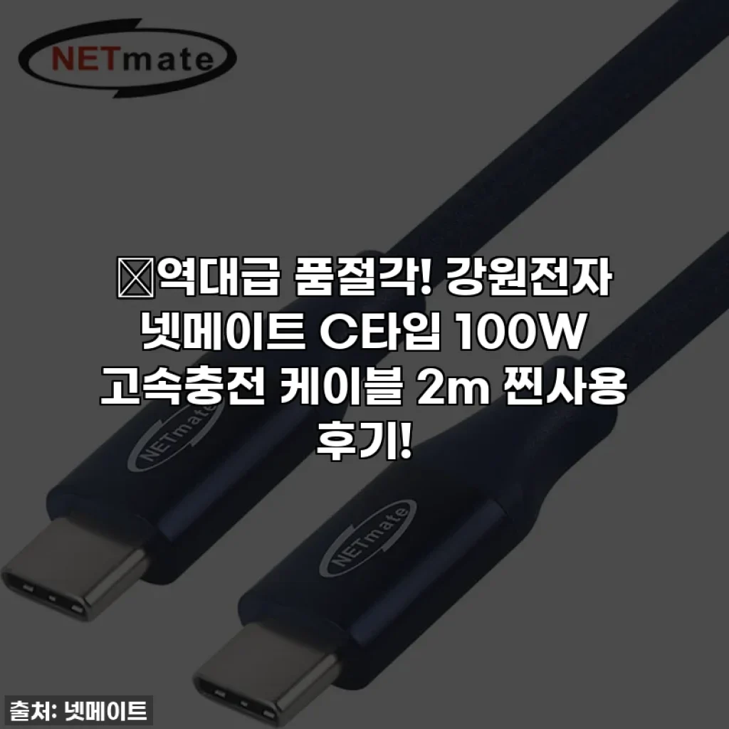 ✨역대급 품절각! 강원전자 넷메이트 C타입 100W 고속충전 케이블 2m 찐사용 후기!