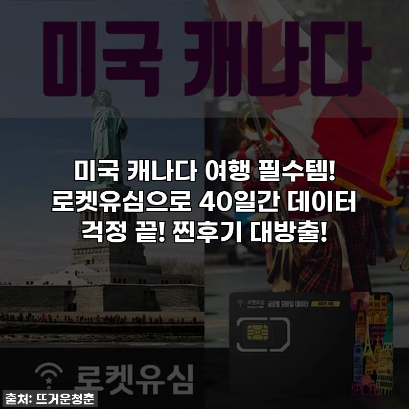 미국 캐나다 여행 필수템! 로켓유심으로 40일간 데이터 걱정 끝! 찐후기 대방출!