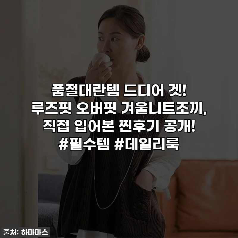 품절대란템 드디어 겟! 루즈핏 오버핏 겨울니트조끼, 직접 입어본 찐후기 공개! #필수템 #데일리룩