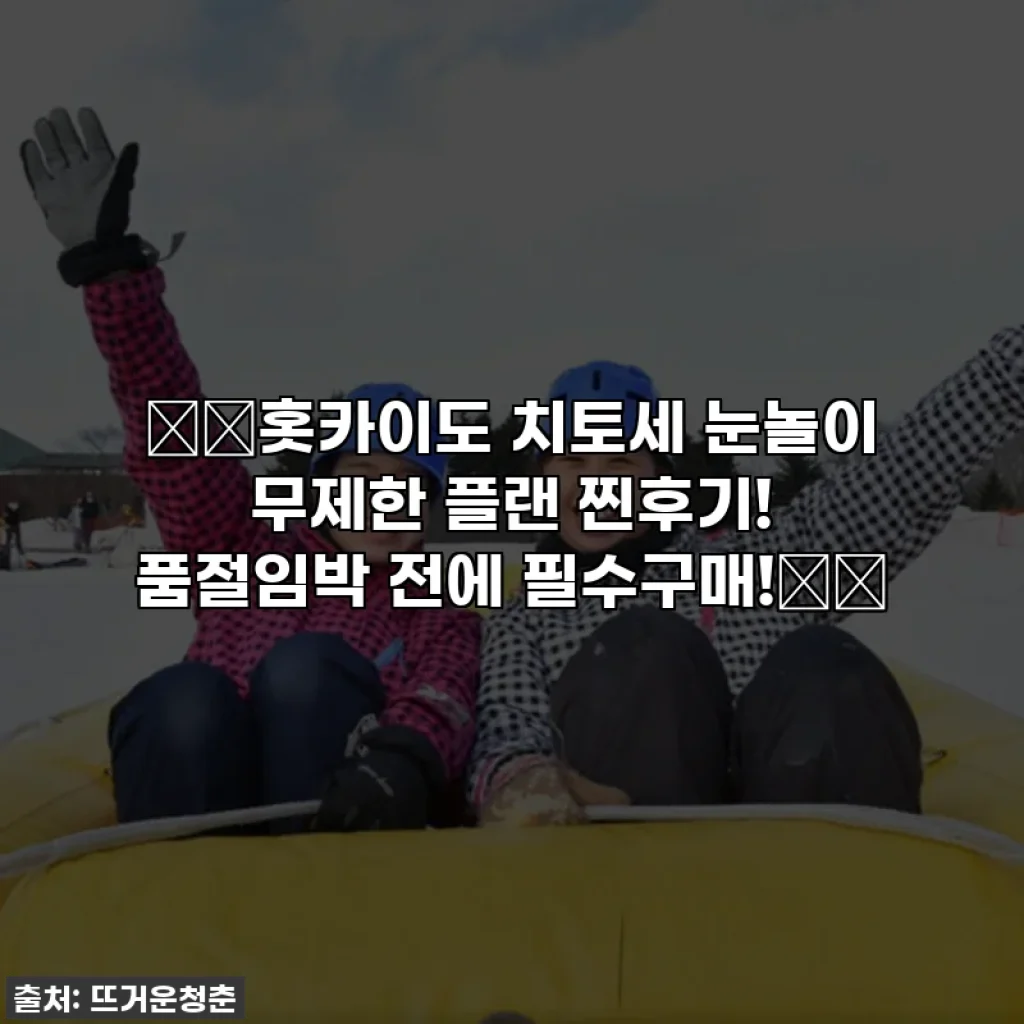 ❄️홋카이도 치토세 눈놀이 무제한 플랜 찐후기! 품절임박 전에 필수구매!⛄️
