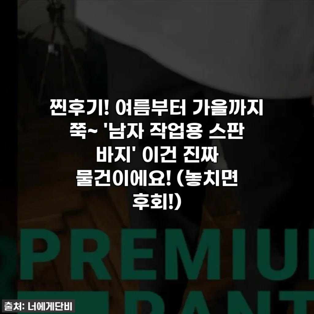 찐후기! 여름부터 가을까지 쭉~ '남자 작업용 스판 바지' 이건 진짜 물건이에요! (놓치면 후회!)