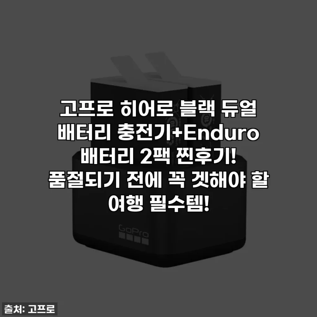 고프로 히어로 블랙 듀얼 배터리 충전기+Enduro 배터리 2팩 찐후기! 품절되기 전에 꼭 겟해야 할 여행 필수템!