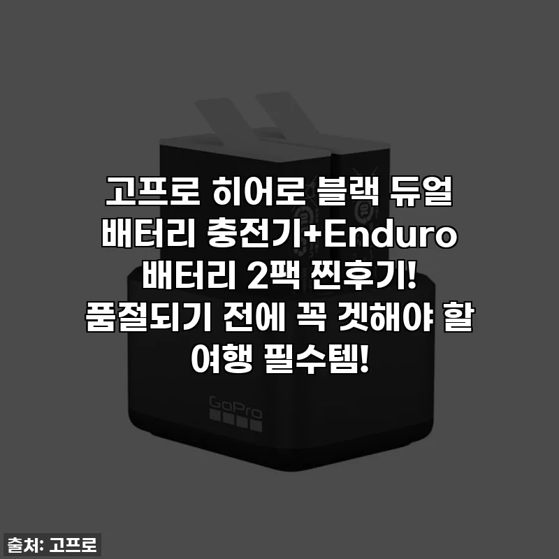 고프로 히어로 블랙 듀얼 배터리 충전기+Enduro 배터리 2팩 찐후기! 품절되기 전에 꼭 겟해야 할 여행 필수템!